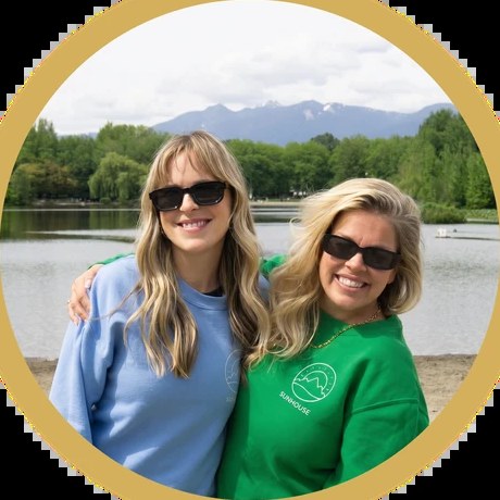 April and Nicole Hughes, sister co-founders of Sunhouse Camps, at Trout Lake